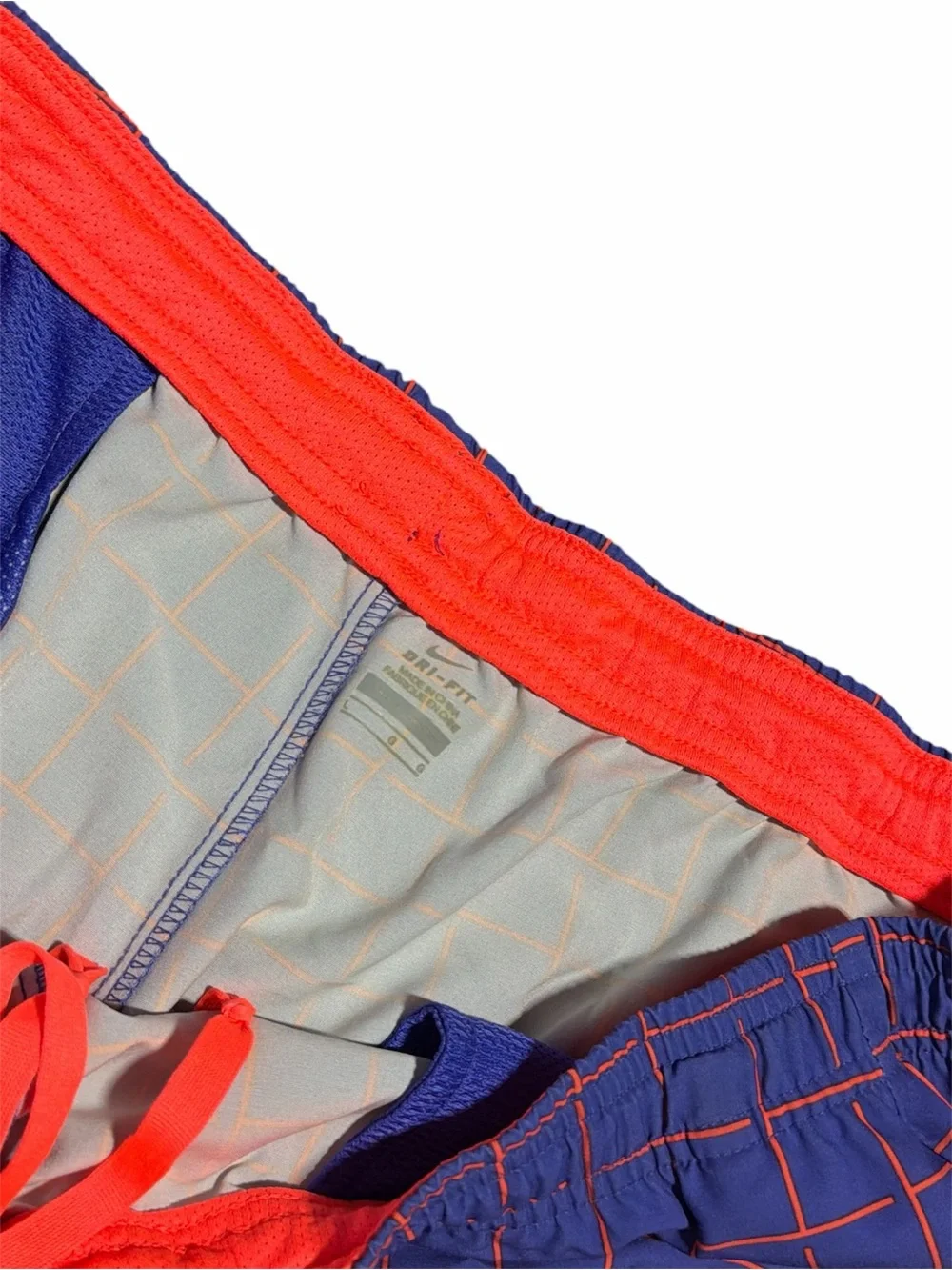 Nike Dri-FIT Men’s Running Shorts Size Large Lavender Orange Athletic Lined